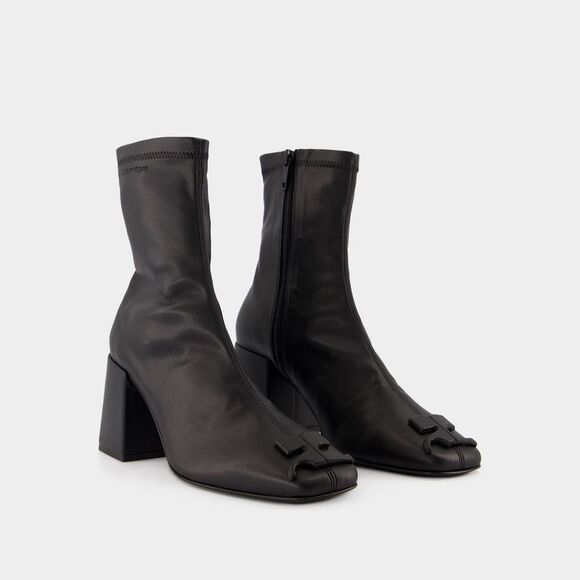 Chic Mini Ankle Boots in Black Eco-Leather - Picture 2 of 3